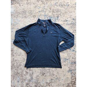 Fish Hippie Men's Medium 1/4 Zip Pullover Navy Teal‎ Blue
